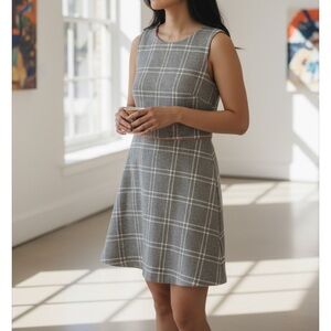 Sail to Sable Plaid Wool Fit & Flare Dress Size 6